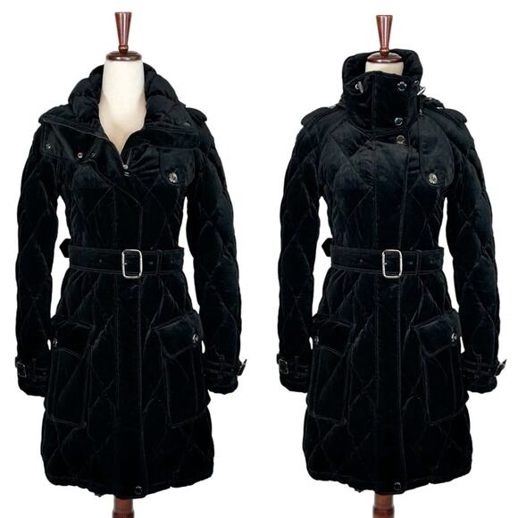 BURBERRY Prorsum Velvet Belted Down Puffer Coat - Picture 1 of 9